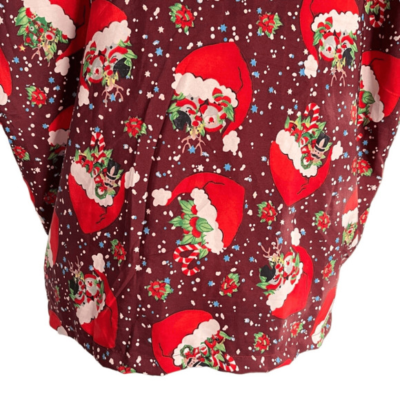 VHO  Christmas Hawaiian Shirt Red White Size XXL Santa Reindeer Snowman - Picture 6 of 9